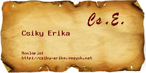 Csiky Erika névjegykártya